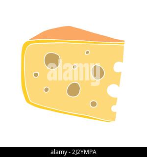 Vektor Hand gezeichnete Doodle Skizze Käse isoliert auf weißem Hintergrund Stock Vektor