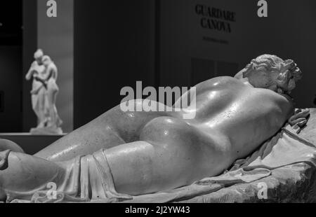 Ninfa dormiente 1820-1824 von Antonio Canova - MART Museum für moderne und zeitgenössische Kunst - Rovereto, Italien. Details der berühmten Skulptur Stockfoto