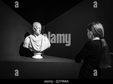 Franz I. von Österreich von Antonio Canova (1757 - 1822), Marmorstatue im MART Museum für moderne und zeitgenössische Kunst in Norditalien Stockfoto