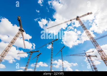 Baukräne, HafenCity, Hamburg-Mitte, Hamburg, Deutschland Stockfoto