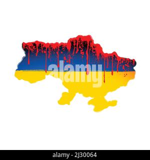 Karte der Ukraine Tinte Blots Hintergrund Stock Vektor