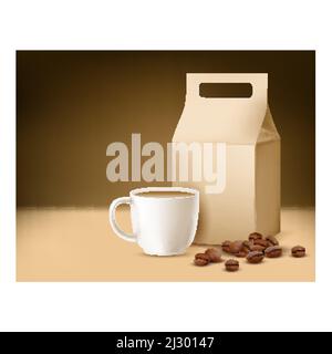 Kaffee ohne Koffein Werbeplakat Vektor Stock Vektor