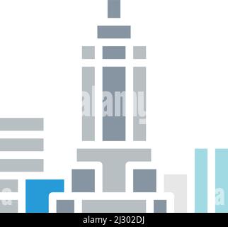 Kiew, Ukraine - 1. März 2022: Vector Empire State Building, USA, Wahrzeichen mit weißer Linie. Stock Vektor