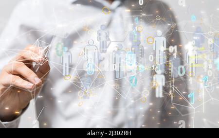 Eine Illustration eines Netzwerkteam Stockfoto
