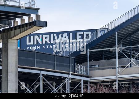 University Park, Pennsylvania, 2. April 2022: Das Beaver Stadium ist das Heimstadion der Nittany Lions NCAA College Football-Mannschaft der Penn State University Stockfoto