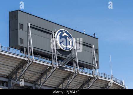 UNIVERSITY PARK, PA/USA - 2. April 2022: Beaver Stadium, Penn State University, Heimstadion der Nittany Lions Stockfoto