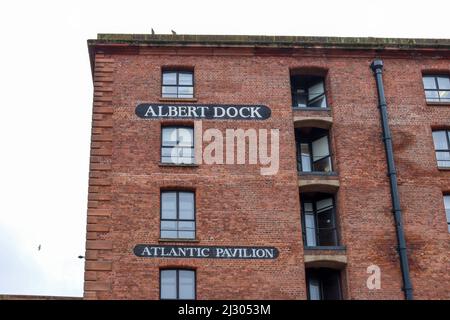 Albert Dock-Schild, Atlantic Pavilion Stockfoto