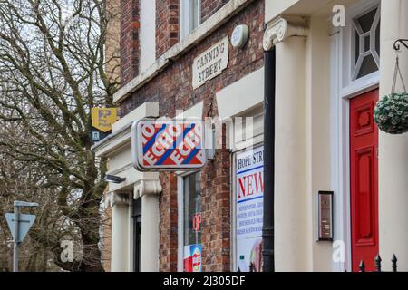 Canning Street, Schild Liverpool Echo Stockfoto