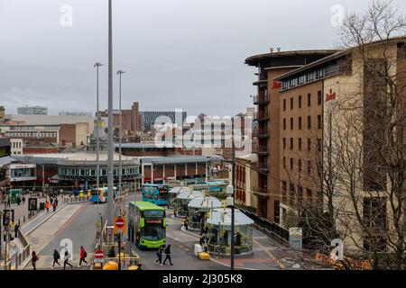 Busbahnhof Queen Square, Liverpool Stockfoto