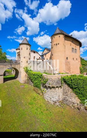 Schloss Bourglinster, Junglinster, Kanton Grevenmacher, Großherzogtum Luxemburg Stockfoto