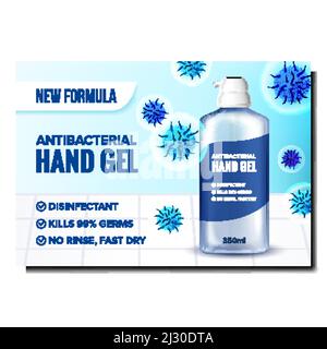 Antibakterielle Hand Gel Promotion Poster Vektor Stock Vektor