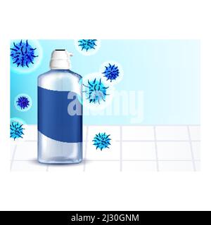 Antibakterielle Hand Gel Promotion Poster Vektor Stock Vektor