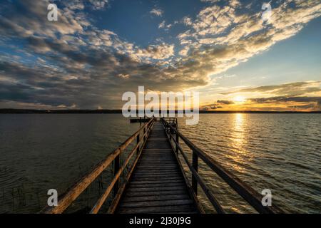 Sommerabend am Ammersee, Herrsching, Bayern, Deutschland, Europa Stockfoto