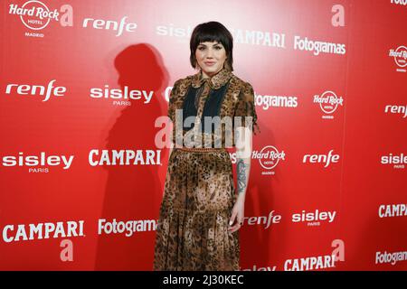 Madrid, Spanien. 04. April 2022. Angy Fernández nimmt an den „Fotogramas“-Preisen im Joy Eslava Club in Madrid, Spanien, Teil. (Foto von Agarcia/ SOPA images/Sipa USA) Quelle: SIPA USA/Alamy Live News Stockfoto