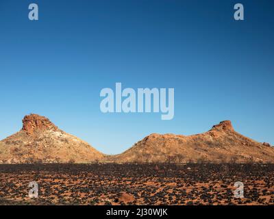 Felsformationen, die als Mikurrunya oder Turtle's Schnabel bekannt sind, in der Nähe von Strelley, Port Hedland, Westaustralien Stockfoto