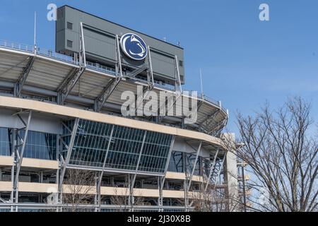 University Park, Pennsylvania, 2. April 2022: Das Beaver Stadium ist das Heimstadion der Nittany Lions NCAA College Football-Mannschaft der Penn State University Stockfoto