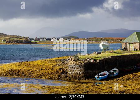 ARD-dhubh, Applecross Peninsula, Skye im Hintergrund, Wester Ross, Westküste, Schottland Großbritannien Stockfoto