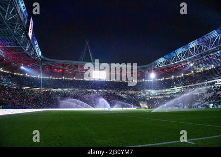 Turin, Italien. 03., April 2022. Das Allianz Stadium ist bereit für das Spiel der Serie A zwischen Juventus und Inter in Turin. (Bildnachweis: Gonzales Photo - Tommaso Fimiano). Stockfoto