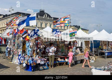 Marktplatz am Hafen, Helsinki, Finnland Stockfoto