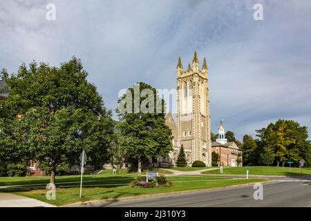 WILLIAMSTOWN, USA - SEP 21, 2017: Berühmte Thompson Memorial Chapel in Williamstown, Bukshire County, Massachusetts, USA. Stockfoto