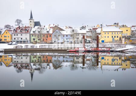 Winter im Maintal bei Obereisenheim, Eisenheim, Würzburg, Unterfranken, Franken, Bayern, Deutschland, Europa Stockfoto