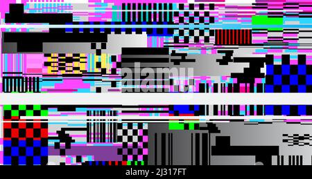 Glitch-Struktur. TV-Bildschirm ohne Signal. Fehler. Vektor im Retro-Stil. Stock Vektor