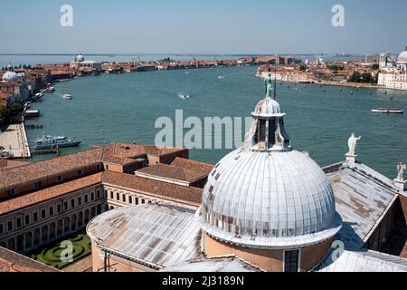 Blick vom campanile der Basilika San Giorgio Maggiore auf San Marco, Venedig, Venetien, Italien, Europa Stockfoto