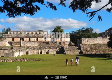 Maya-Ausgrabung Kabah in Ruta Puuc, Yucatan, Mexiko Stockfoto