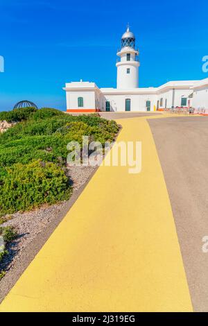 Leuchtturm, Cap de Cavalleria, Menorca, Balearen, Spanien Stockfoto