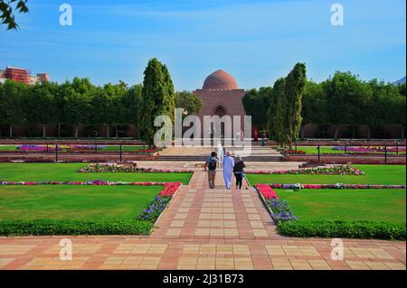 Außenansicht der Sultan-Qaboos-Moschee in Muscat, Oman Stockfoto
