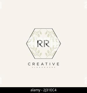 RR Anfangsbuchstabe Blume Logo Vorlage Vektor Premium-Vektor Stock Vektor