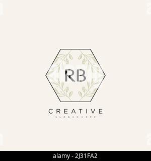 RB Anfangsbuchstabe Blume Logo Vorlage Vektor Premium-Vektor Stock Vektor