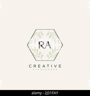 RA Anfangsbuchstabe Blume Logo Vorlage Vektor Premium-Vektor Stock Vektor