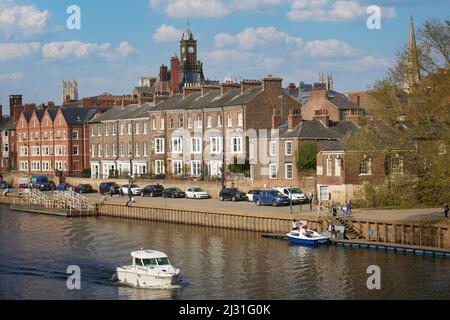 Micklegate Road Bridge und River Ouse in der Stadt York, England, North Yorkshire Stockfoto