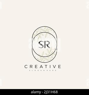 SR Anfangsbuchstabe Blume Logo Vorlage Vektor Premium-Vektor Stock Vektor
