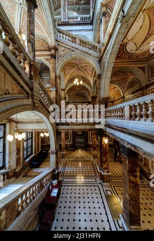 Marmortreppe, Eingang, Rathaus, Architekturdenkmal, Treppe, City Chambers, Glasgow, Schottland Großbritannien Stockfoto