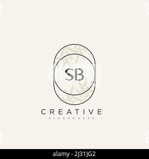 SB Anfangsbuchstabe Blume Logo Vorlage Vektor Premium-Vektor Stock Vektor