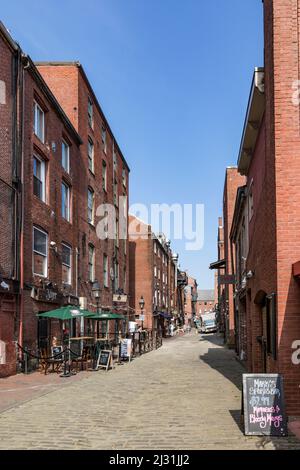 PORTLAND, USA - SEP 15, 2017: Portland Old Port ist gefüllt mit Backsteingebäuden aus dem 19th. Jahrhundert und ist heute das Handelszentrum der Stadt in Portland, Stockfoto