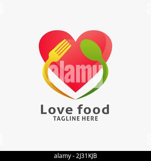 Logo-Design „Love Food“ Stock Vektor