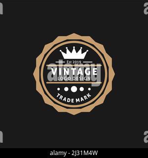 Circle Retro-Logo im Vintage-Stil Stock Vektor