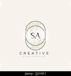SA Initial Letter Flower Logo Template Vektor Premium-Vektor Stock Vektor