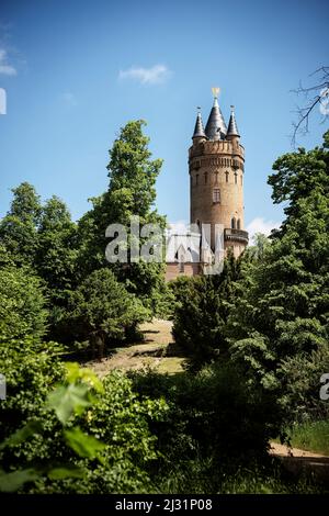 Flawoturm in Babelsberg, UNESCO-Weltkulturerbe "Schlösser und Parks von Potsdam und Berlin", Brandenburg, Deutschland Stockfoto