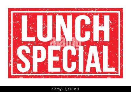 LUNCH-SPECIAL, Worte auf rotem Rechteck-Stempelschild geschrieben Stockfoto