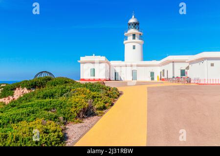 Leuchtturm, Cap de Cavalleria, Menorca, Balearen, Spanien Stockfoto