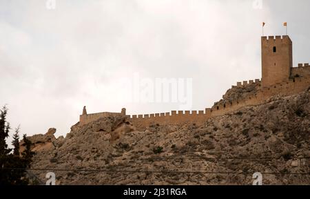 SAX Castle Spanien, Valencia Region Stockfoto