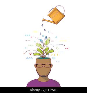 Kopf voller Ideen und Gedanken Stock Vektor