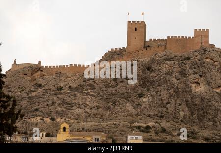 SAX Castle Spanien, Valencia Region Stockfoto