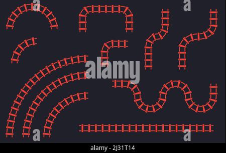 Gleisanlagen eingestellt Stock Vektor