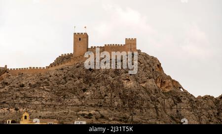 SAX Castle Spanien, Valencia Region Stockfoto