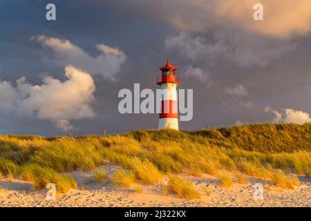 Liste Ost Leuchtturm in Ellenbogen, Sylt Insel, Schleswig-Holstein, Deutschland Stockfoto